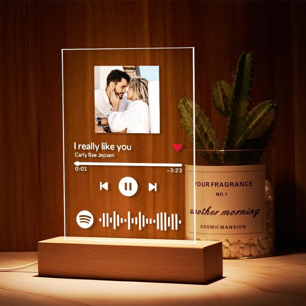 Personalized Spotify Code Music Acrylic Decor 4 in 1 - Night Light, Plaque, Keychain - MadeMineAU
