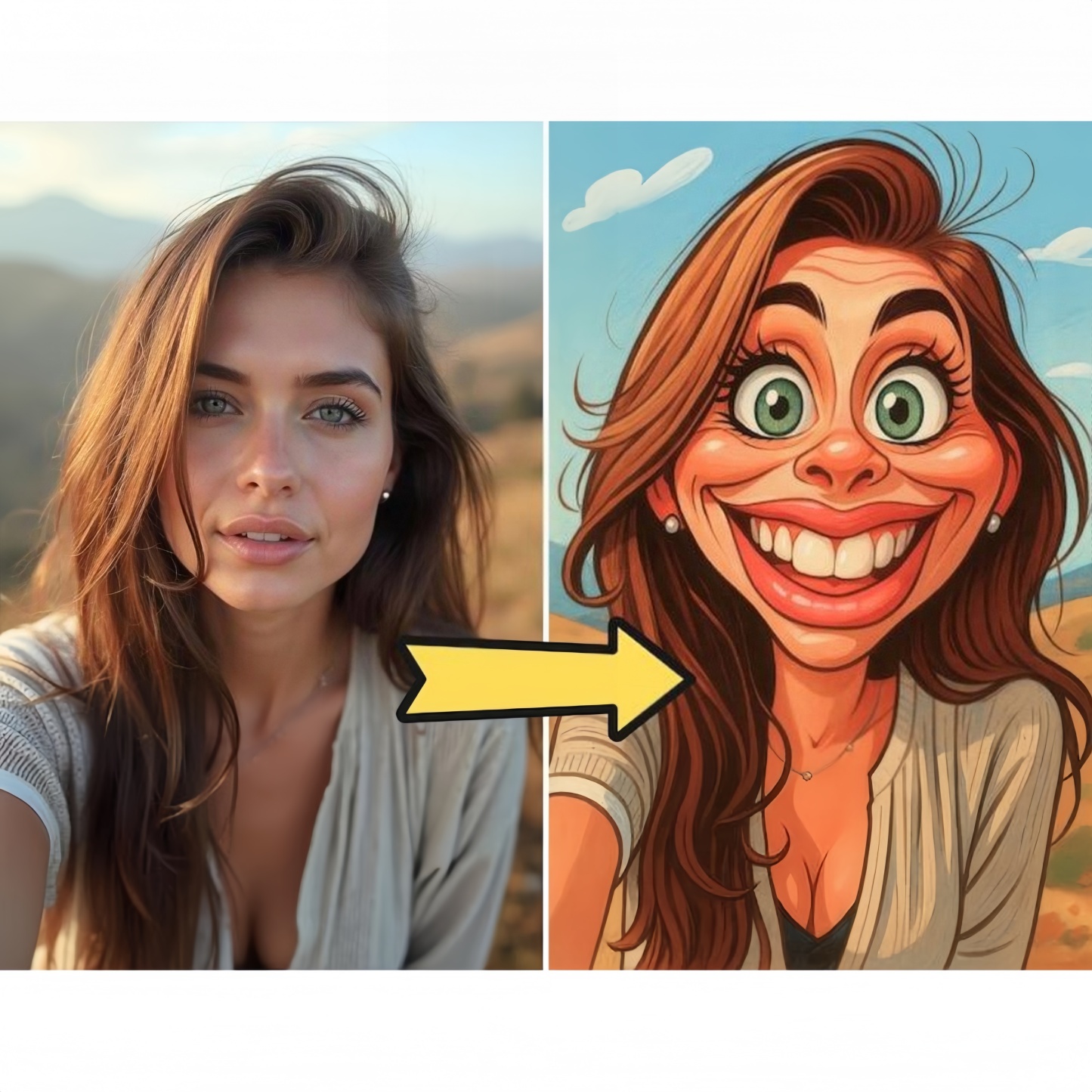 Custom Funny Caricature Portrait Frame Transform Your Photo into Hilarious Art Gift - CustomPhotoKeychainAU