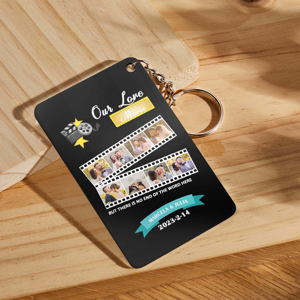 Custom Roll Photo Keychain Personalized Plaque Gift For Her - customphotokeychain