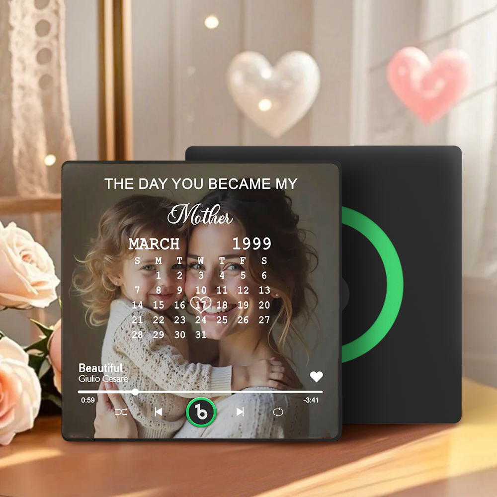 Personalized Music Fridge Magnet With Calendar Photo The Day You Became My XX Refrigerator Magnet Can Play Songs Anniversary Gifts - CustomPhotoKeychainAU