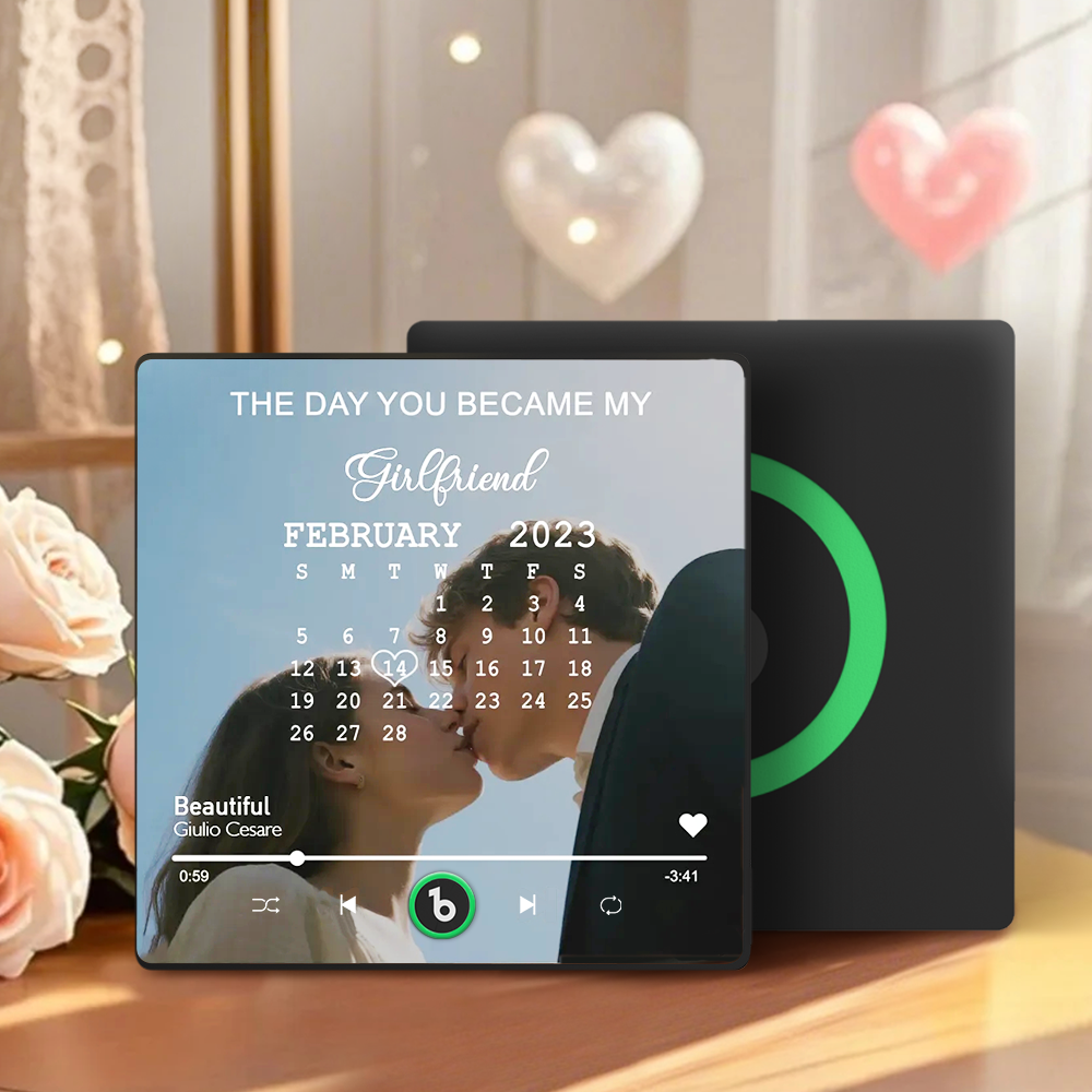Personalized Music Fridge Magnet With Calendar Photo The Day You Became My XX Refrigerator Magnet Can Play Songs Anniversary Gifts - CustomPhotoKeychainAU
