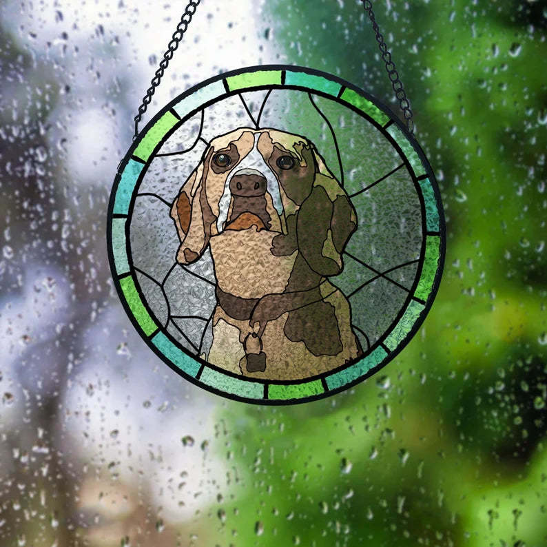 Custom Dog Portrait Art Light Catcher Custom Pet Portrait Colored Acrylic Dog Monument Custom Dog Portrait From Photo Interior Decoration Light Catcher - customphotokeychain