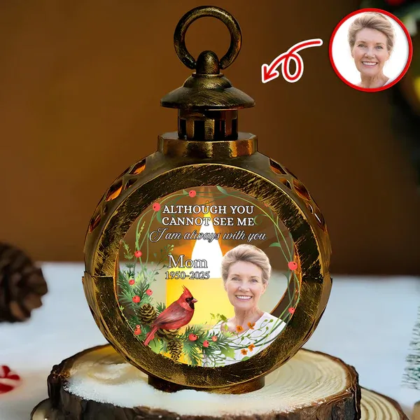 Custom Photo Beside You Memorial Candlelight Lantern Ornament - CustomPhotoKeychainAU