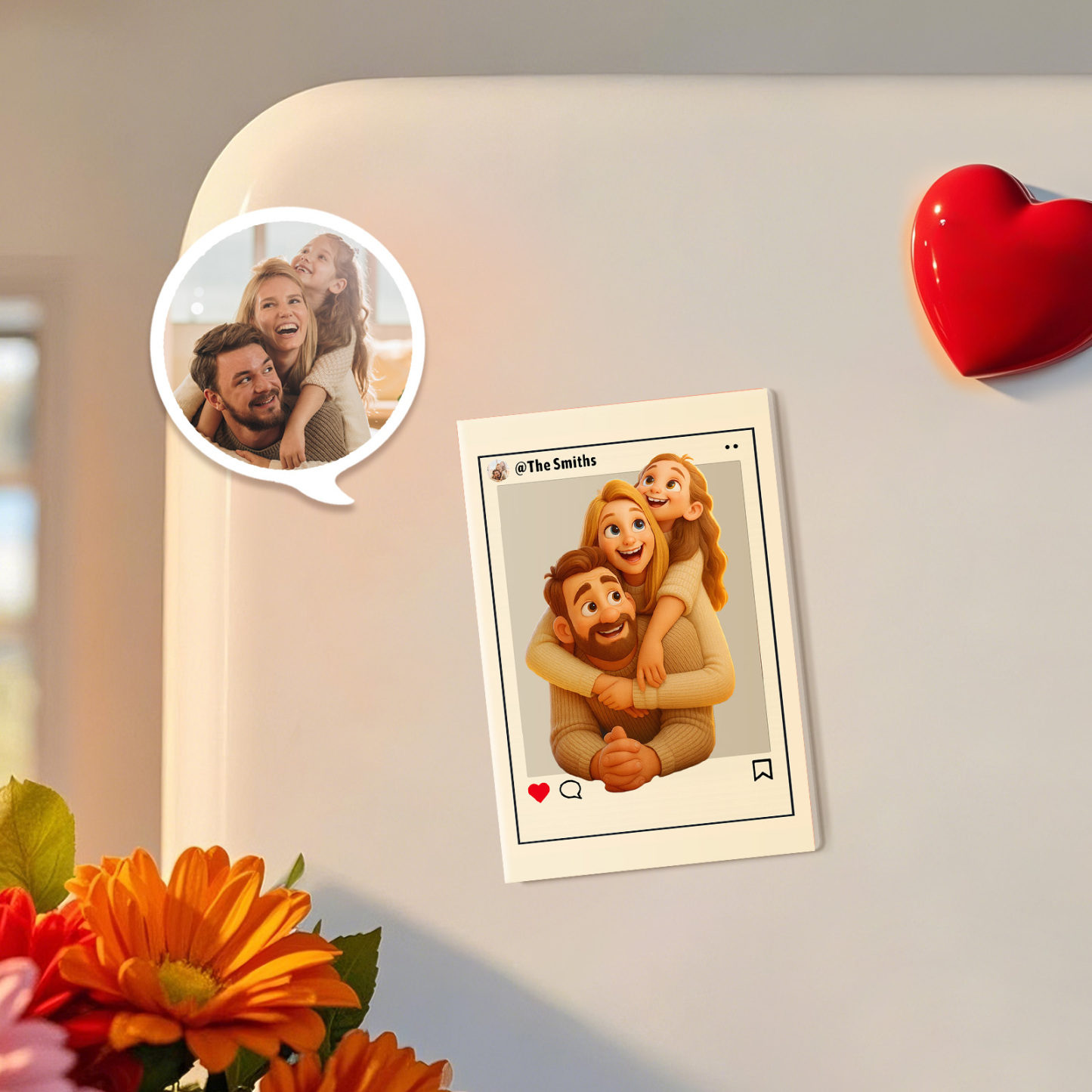 Custom Cartoon Style Art Gift Personalized Acrylic Fridge Magnets Couple's Gifts Wedding Gifts - CustomPhotoKeychainAU