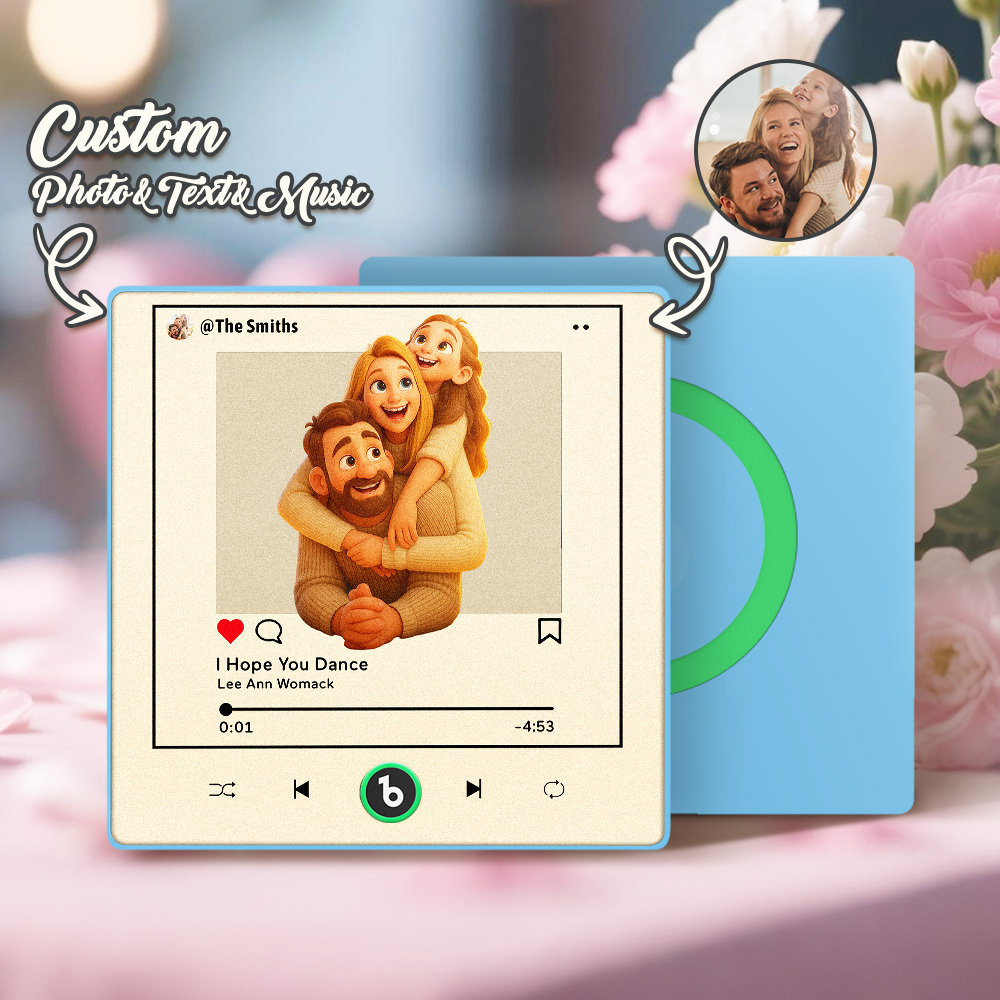 Personalized Cartoon Instagram Style Photo Album Fridge Magnet Music Wall Photo Sticker Music Movement That Can Be Played Without Cell Phone Music Fridge Magnet Pro Can Play Songs Best Gift for Lover - CustomPhotoKeychainAU