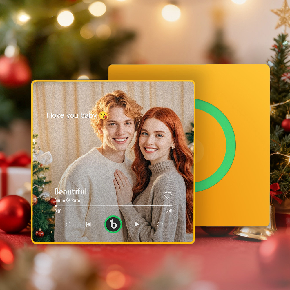 Christmas Gifts Custom Music Fridge Magnets Custom Photo Frames Fridge Magnets Music Wall Stickers Photo Stickers Song Magnets That Can Play Music for Your Loved Ones - CustomPhotoKeychainAU