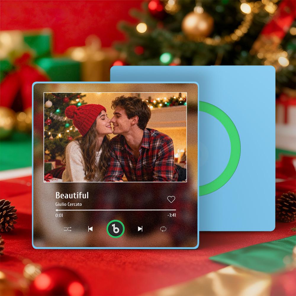 Christmas Gifts Custom Music Fridge Magnets Custom Photo Frames Fridge Magnets Music Wall Stickers Photo Stickers Song Magnets That Can Play Music for Your Loved Ones - CustomPhotoKeychainAU