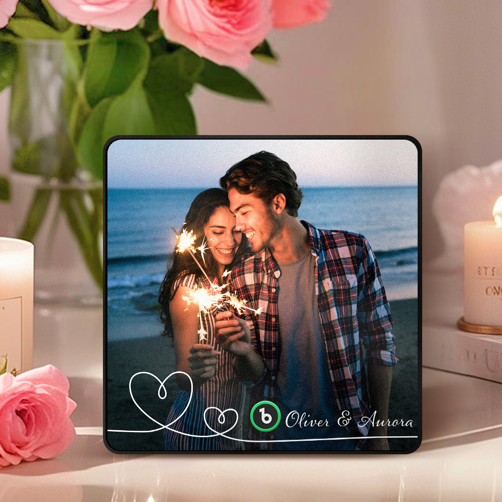 Custom Music Fridge Magnet Couple Photo Warm  Magnet Custom Music Fridge Magnet For Her - CustomPhotoKeychainAU