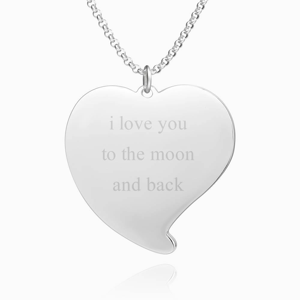 Custom Photo Necklace Silver Stainless Steel Engraved Heart For Love - myphotokeyringau