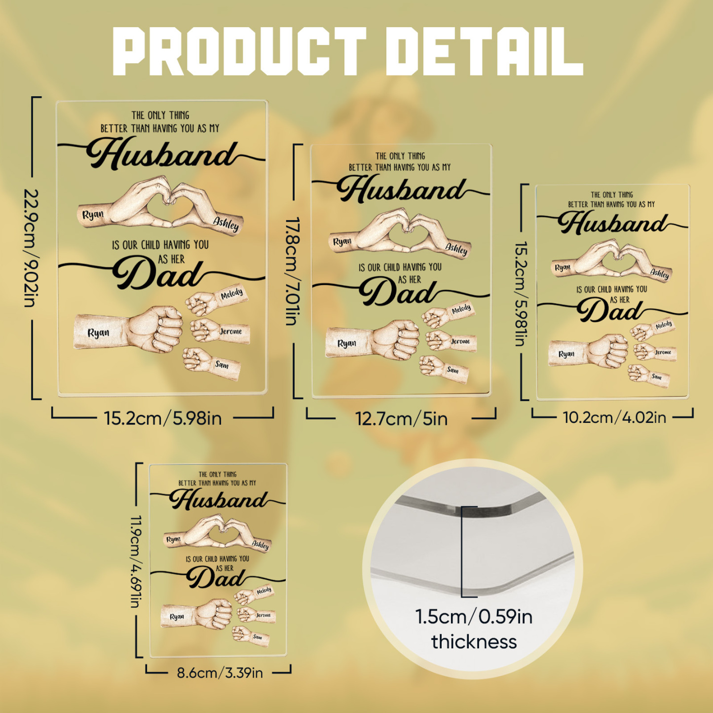 Custom Dad Fist Bump Acrylic Plaque – The Only Thing Better Than Having You as My Husband Is Our Kids Having You as Their Dad Gift