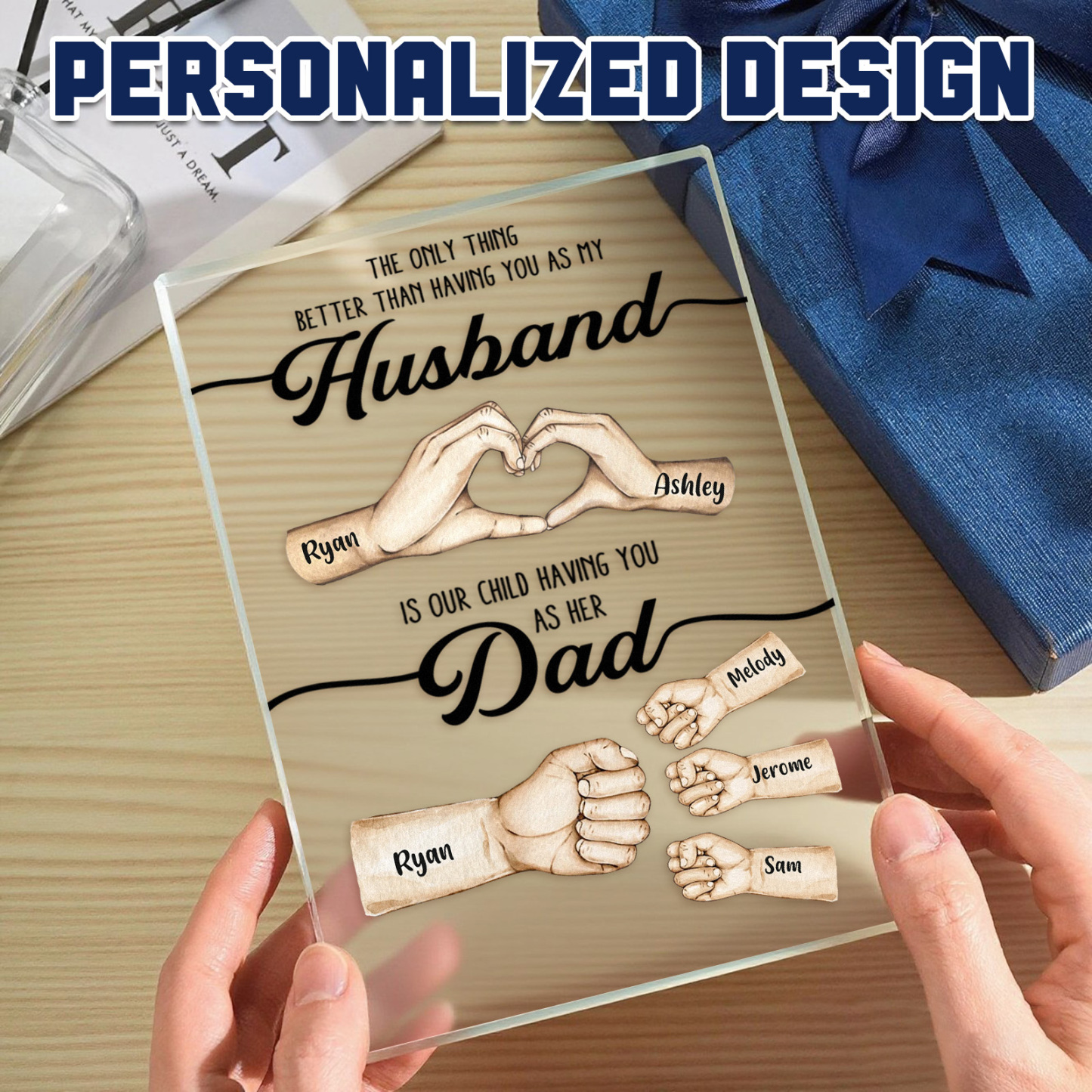 Custom Dad Fist Bump Acrylic Plaque – The Only Thing Better Than Having You as My Husband Is Our Kids Having You as Their Dad Gift