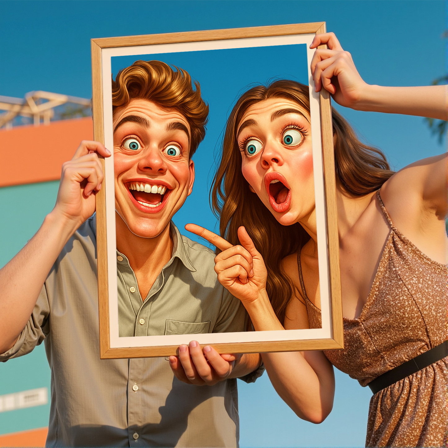 Custom Funny Caricature Portrait Frame Transform Your Photo into Hilarious Art Gift - CustomPhotoKeychainAU