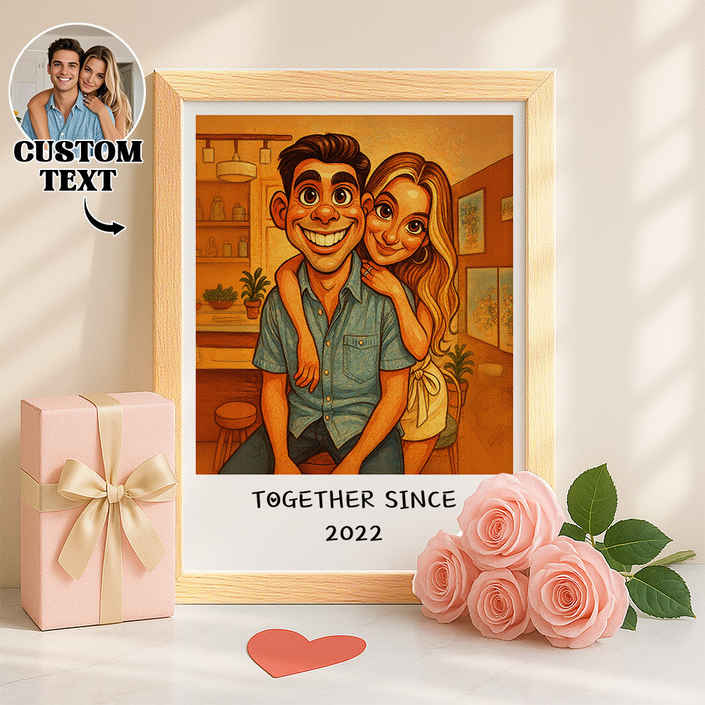 Custom Funny Caricature Portrait Frame Transform Your Photo into Hilarious Art Gift - CustomPhotoKeychainAU