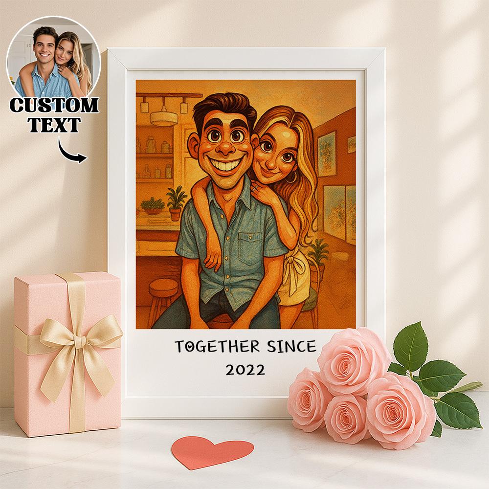 Custom Funny Caricature Portrait Frame Transform Your Photo into Hilarious Art Gift - CustomPhotoKeychainAU