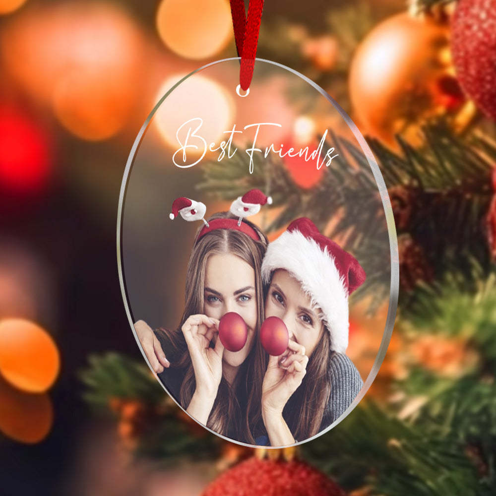 Personalized Photo Christmas Ornament with Text Christmas Gifts for Friends or Family - CustomPhotoKeychainAU