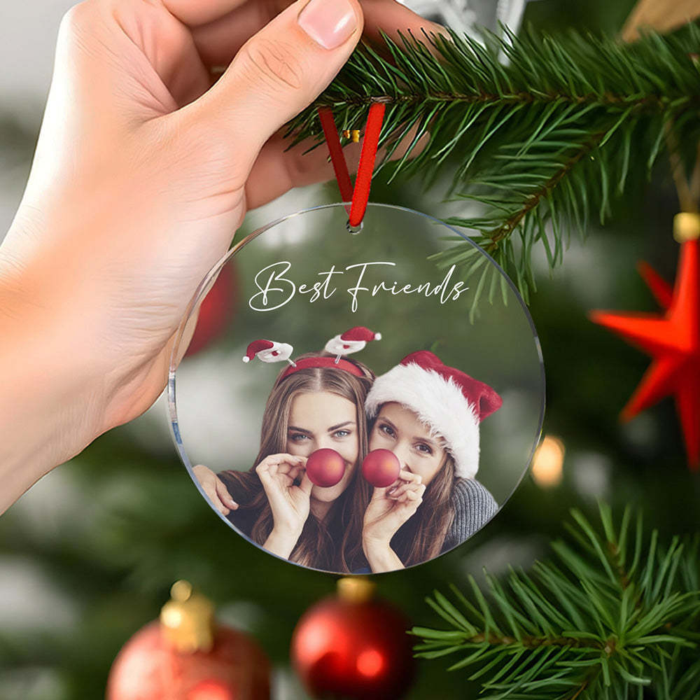 Personalized Photo Christmas Ornament with Text Christmas Gifts for Friends or Family - CustomPhotoKeychainAU
