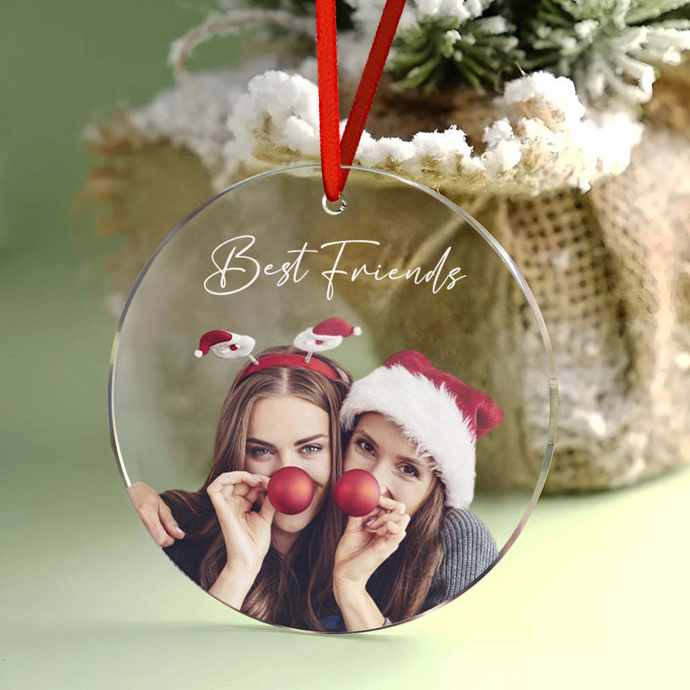 Personalized Photo Christmas Ornament with Text Christmas Gifts for Friends or Family - CustomPhotoKeychainAU