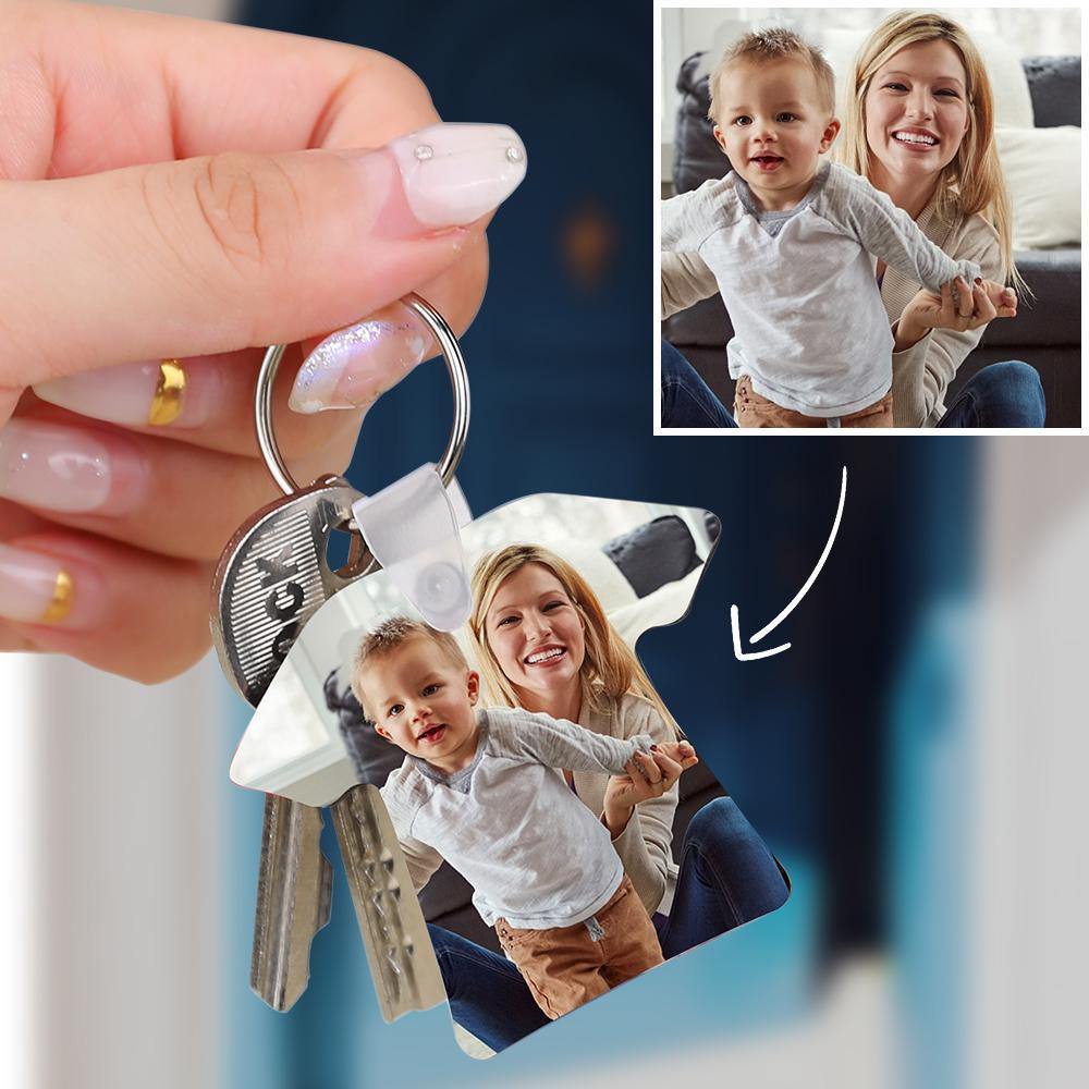 Custom Couple Photo Keyring Memorial Gift T-shirt Shape Decorations - myphotokeyringau