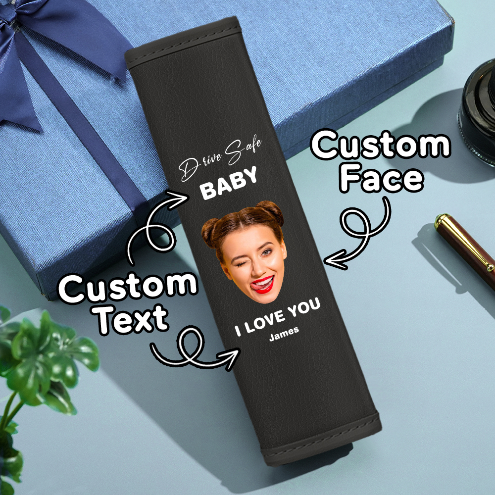 Drive Safe Gift For Dad Custom Seat Belt Shoulder Pads Personalized Fathers Day Gift For Dad - MyPhotoBoxerUk