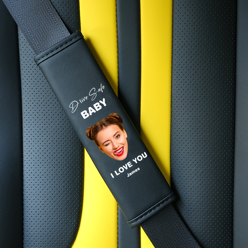Drive Safe Gift For Dad Custom Seat Belt Shoulder Pads Personalized Fathers Day Gift For Dad - MyPhotoBoxerUk