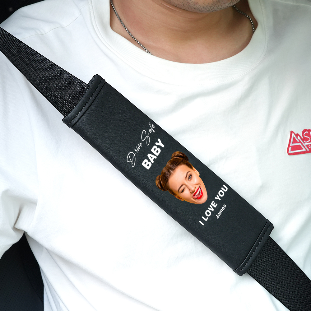 Drive Safe Gift For Dad Custom Seat Belt Shoulder Pads Personalized Fathers Day Gift For Dad - MyPhotoBoxerUk