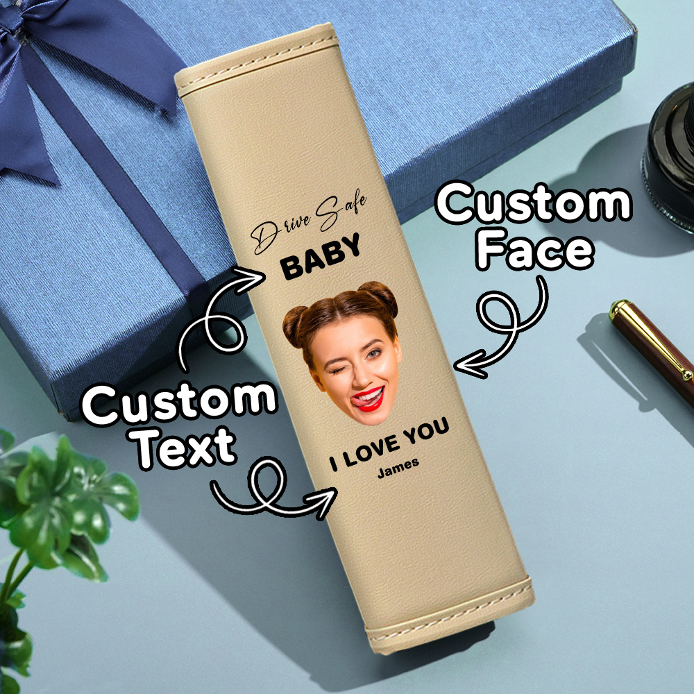 Drive Safe Gift For Dad Custom Seat Belt Shoulder Pads Personalized Fathers Day Gift For Dad - MyPhotoBoxerUk