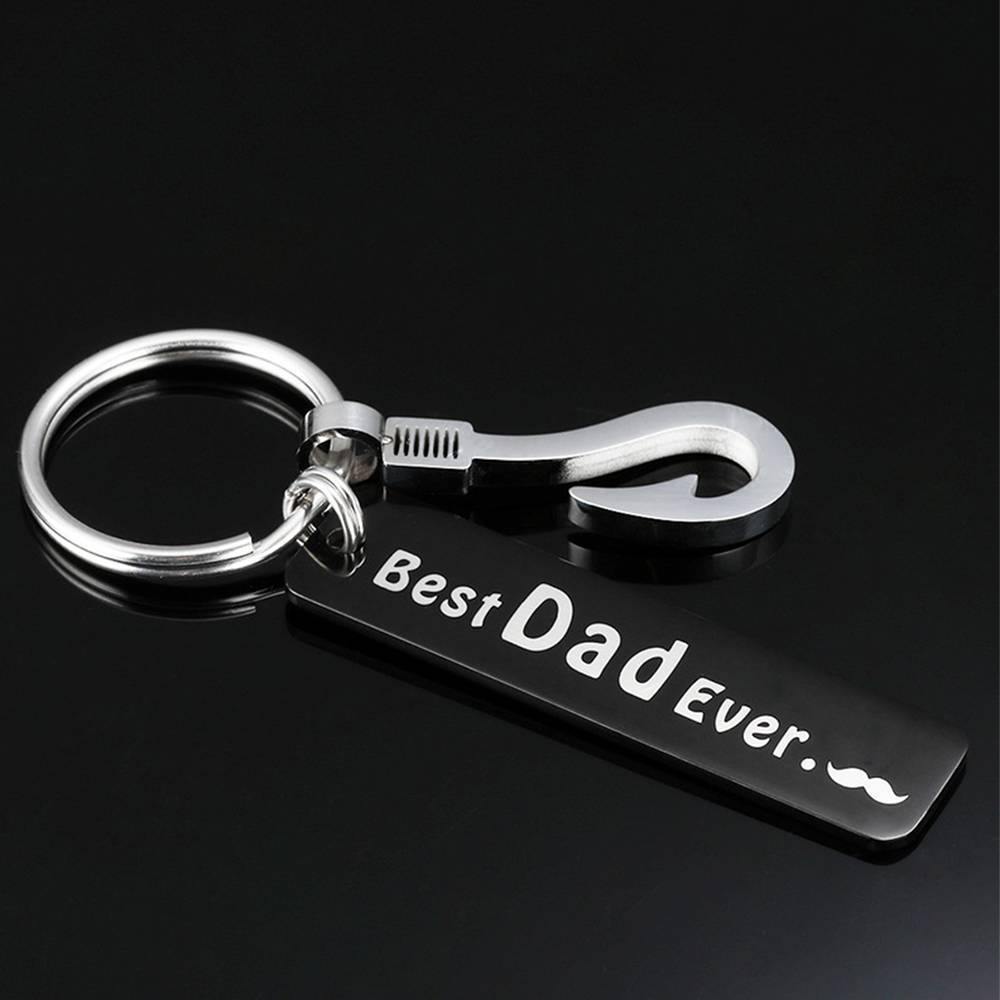 Fish Hook Keychain Best Dad Ever - myphotokeyringau