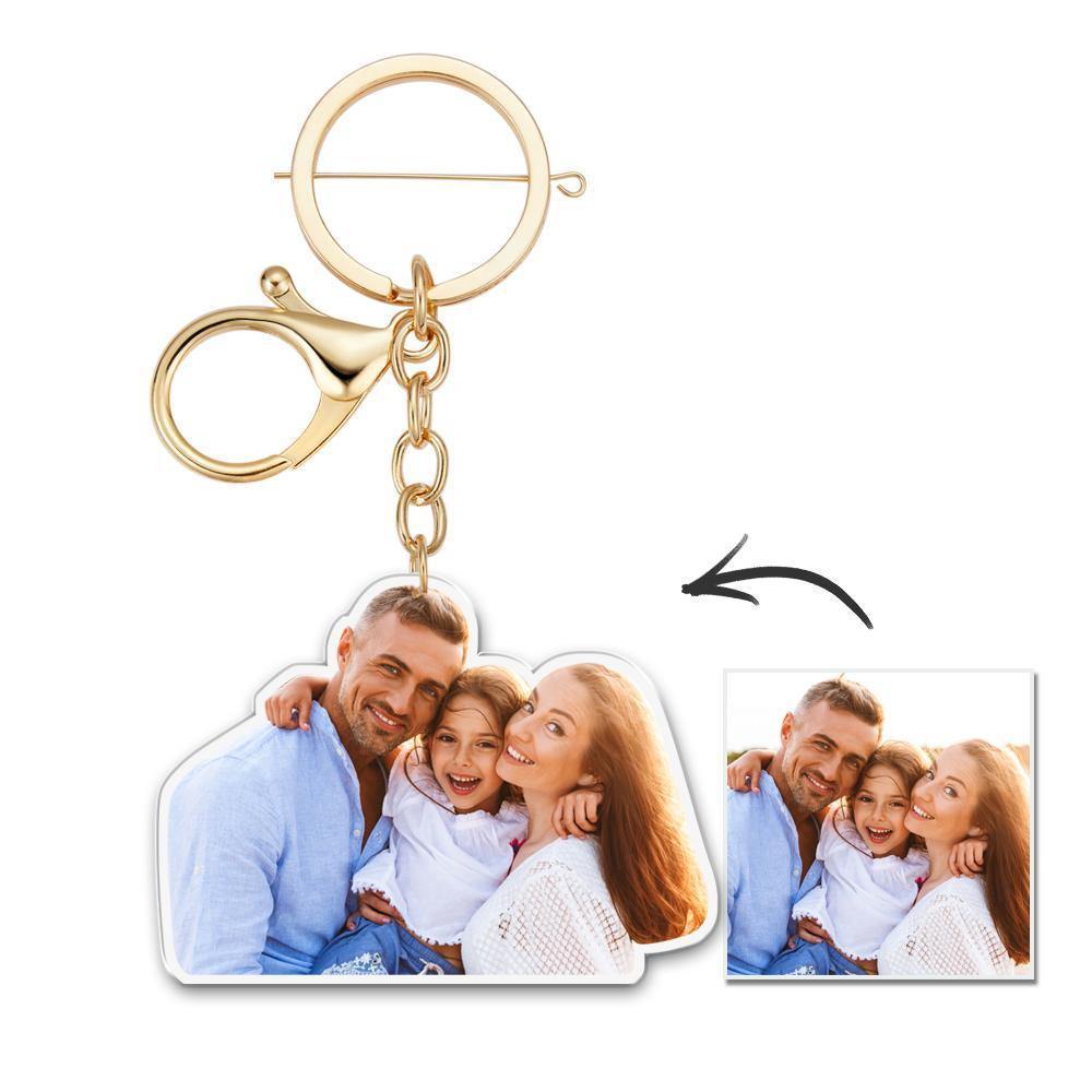 Custom Photo Keychain Acrylic Personalized Picture keyring A souvenir Gift For Family - myphotokeyringau