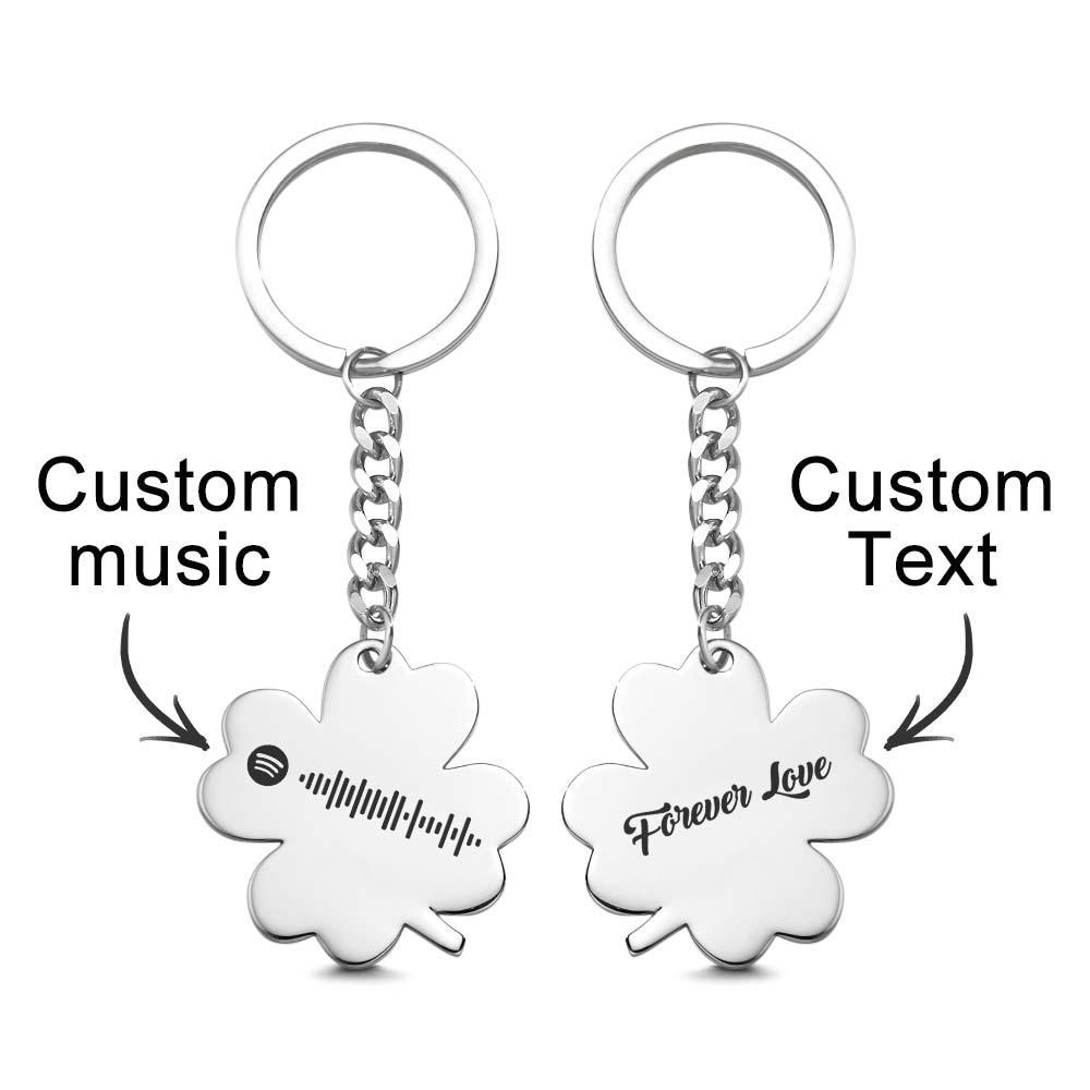 Custom Music Keychain Scannable Spotify Code Song Shamrock Keychain Gifts - Myphotowallet