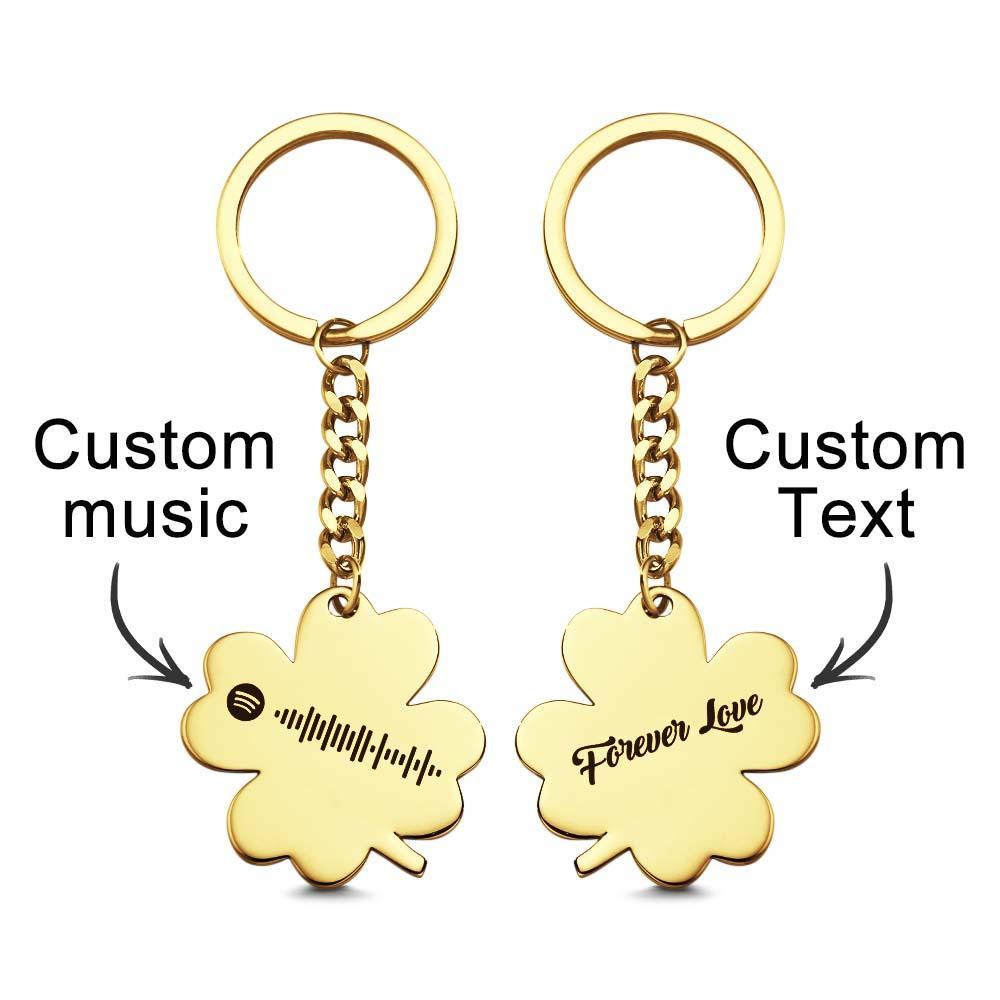 Custom Music Keychain Scannable Spotify Code Song Shamrock Keychain Gifts - Myphotowallet