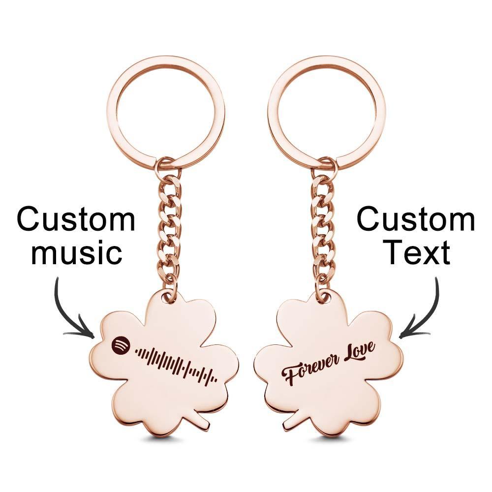 Custom Music Keychain Scannable Spotify Code Song Shamrock Keychain Gifts - Myphotowallet