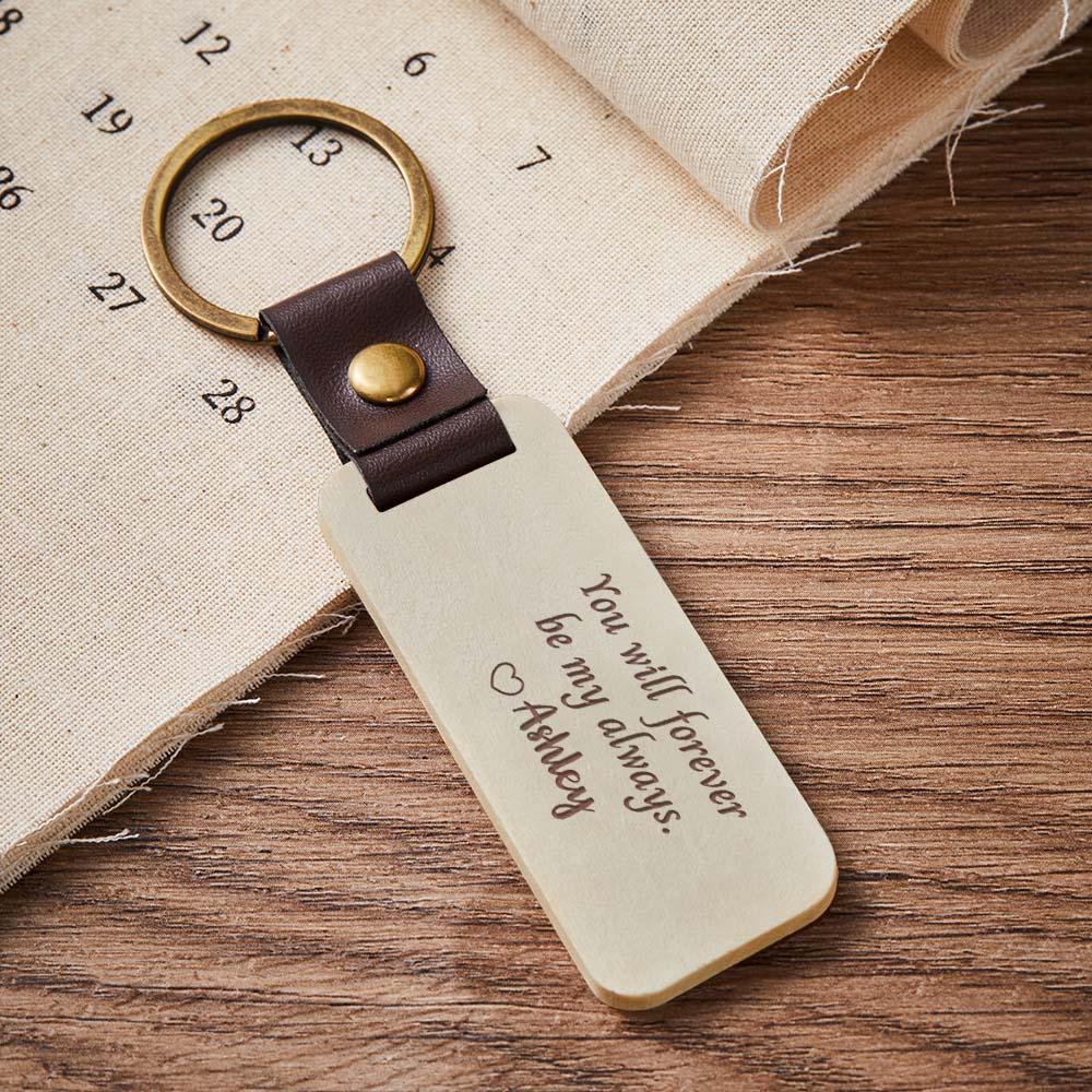 Scannable Spotify Code Wood Keychain Engraved You Will Forever Be My Always Keychain Father's Day Gifts - customphotokeychain