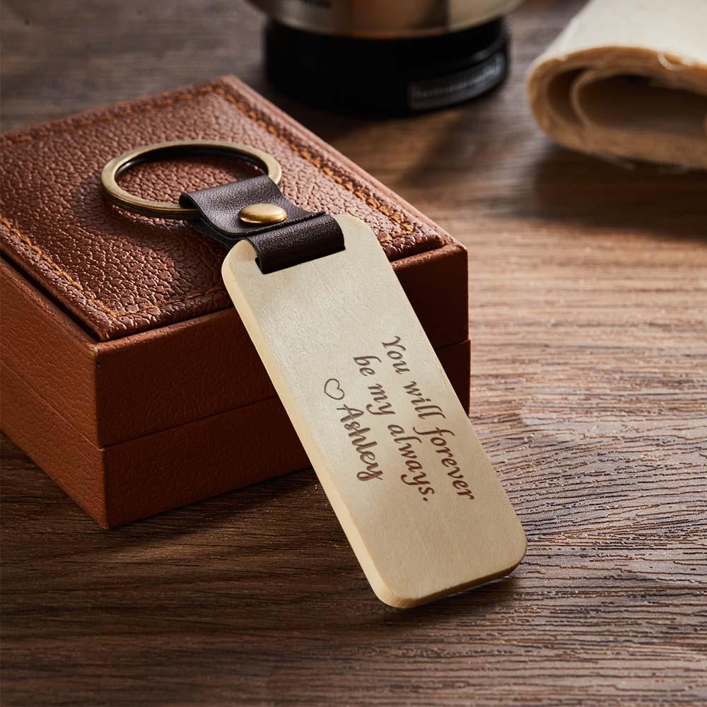 Scannable Spotify Code Wood Keychain Engraved You Will Forever Be My Always Keychain Father's Day Gifts - customphotokeychain