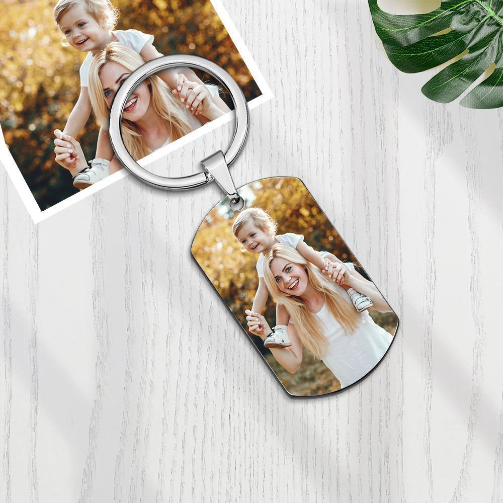 Photo Tag Key Chain With Engraving Stainless Steel - myphotokeyringau