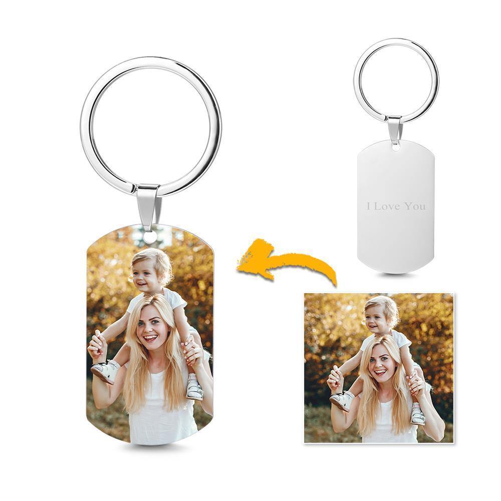 Photo Tag Key Chain With Engraving Stainless Steel - myphotokeyringau