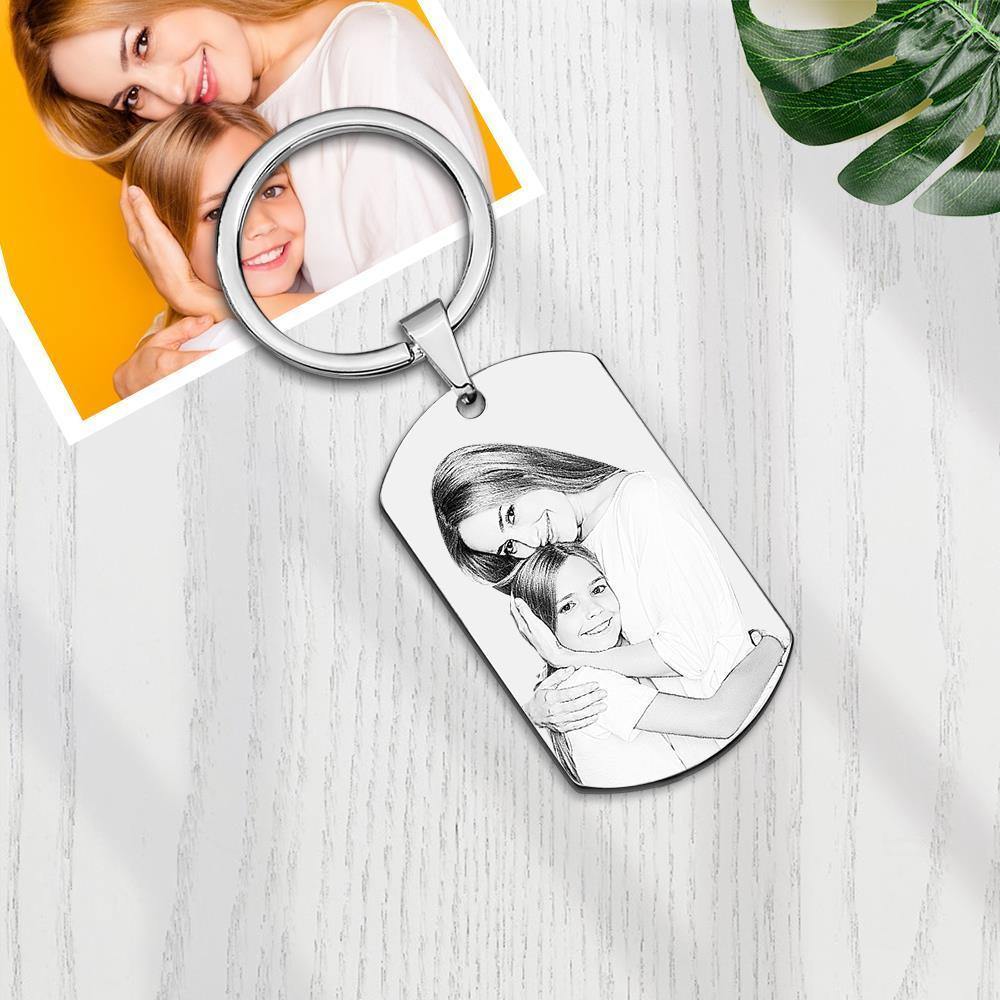 Personalised Couple Photo Stainless Steel Keychain - myphotokeyringau