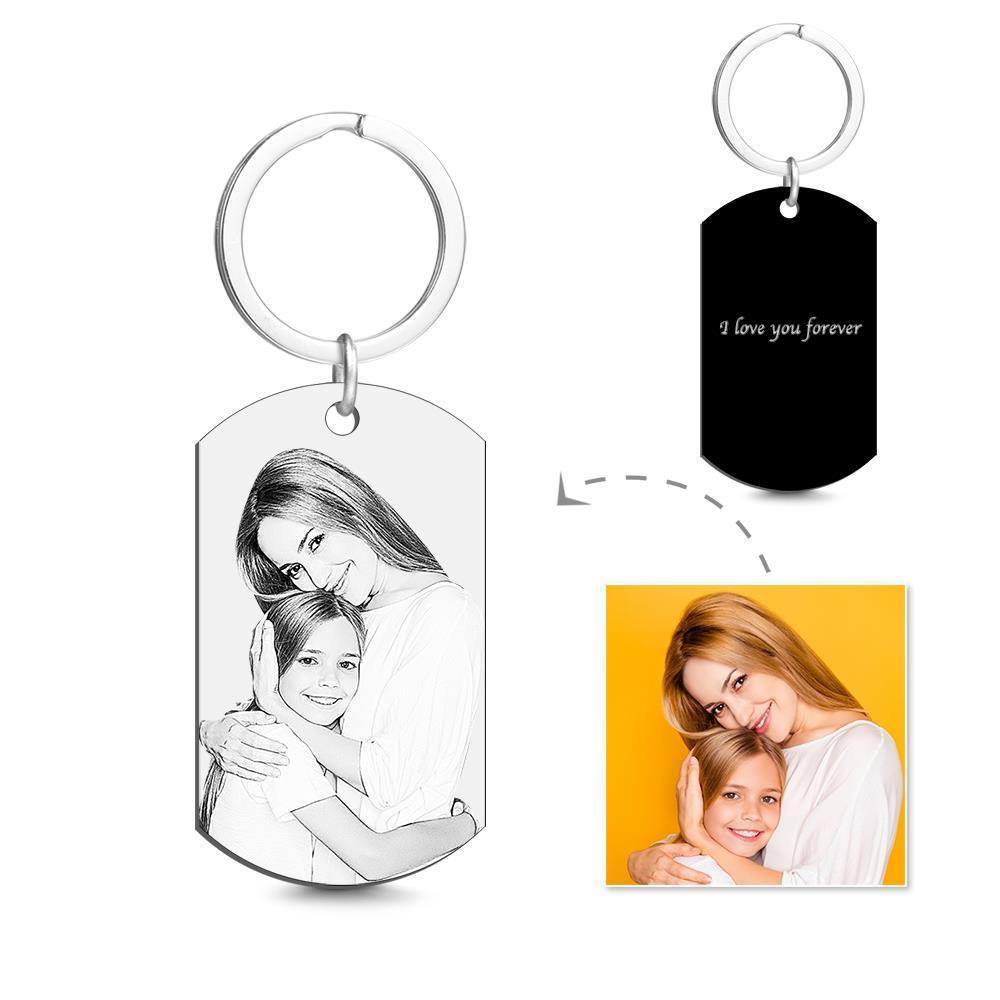 Personalised Couple Photo Stainless Steel Keychain - myphotokeyringau