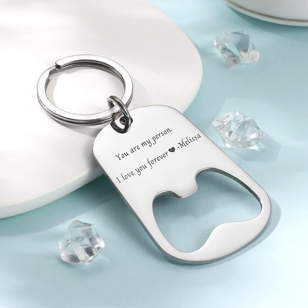 Custom Engraved Couple Photo Keychain For Lover Memorial Gift With Bottle Opener - myphotokeyringau