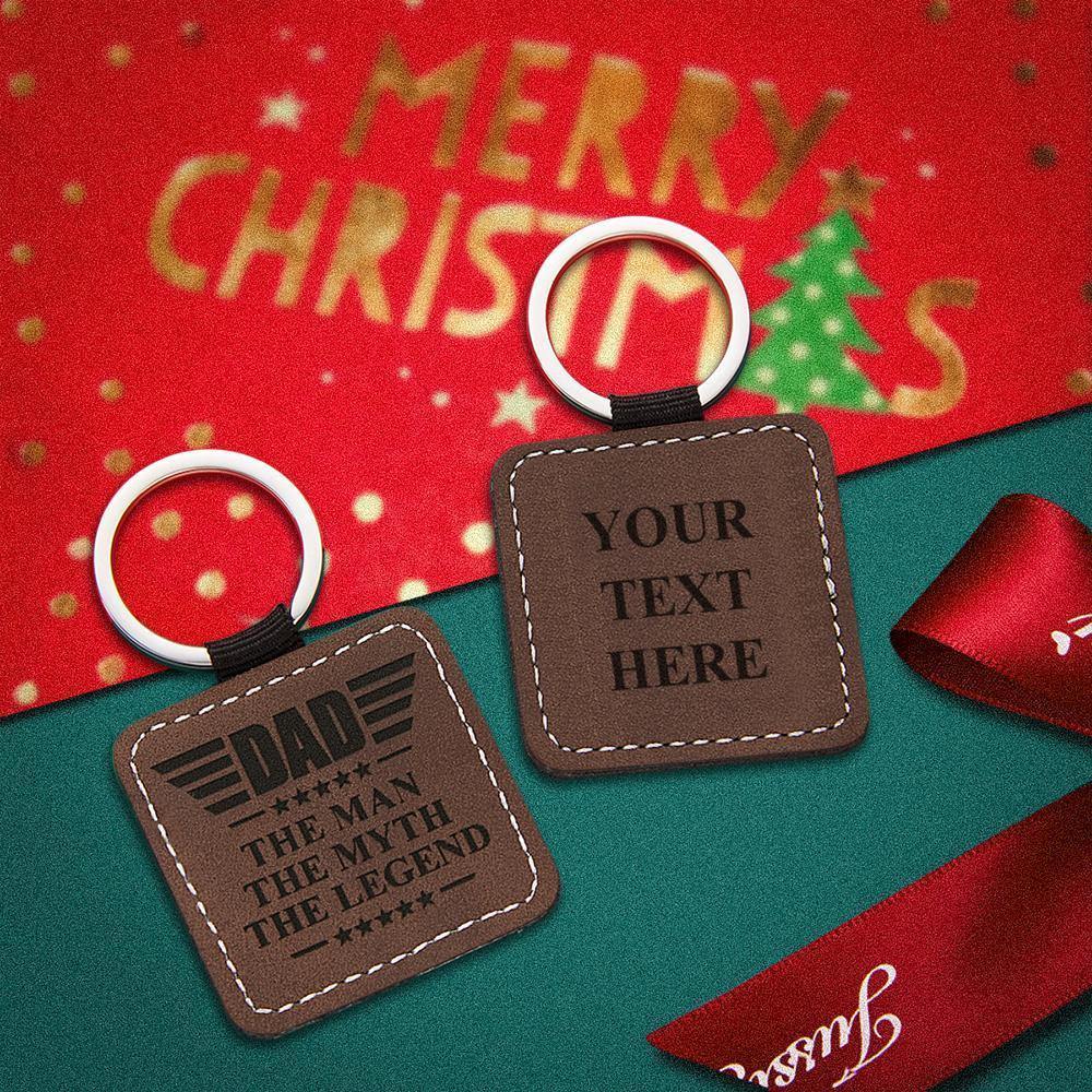 Custom Keychain Personalized Engraved Leather Keychain Christmas Gifts - myphotokeyringau
