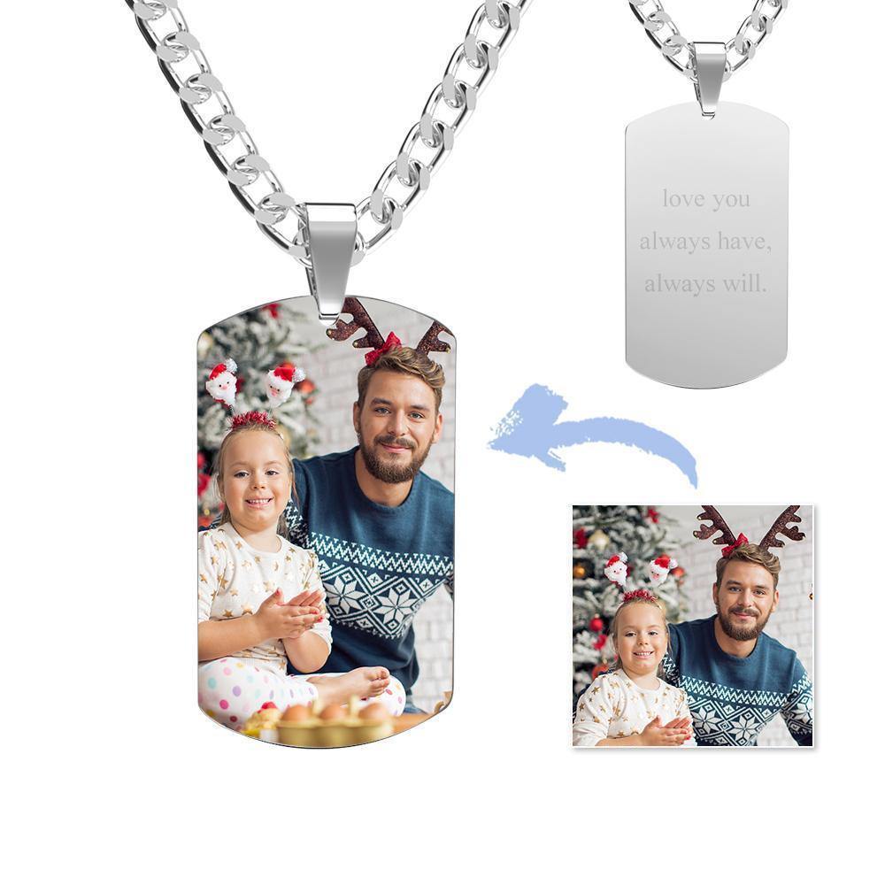 Custom SquareStainless Steel Photo Pendant Christmas Gift For Him - myphotokeyringau