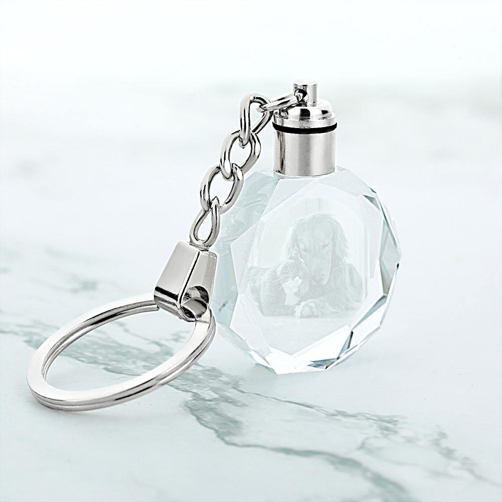 Custom Crystal Pet Photo Keyring - myphotokeyringau