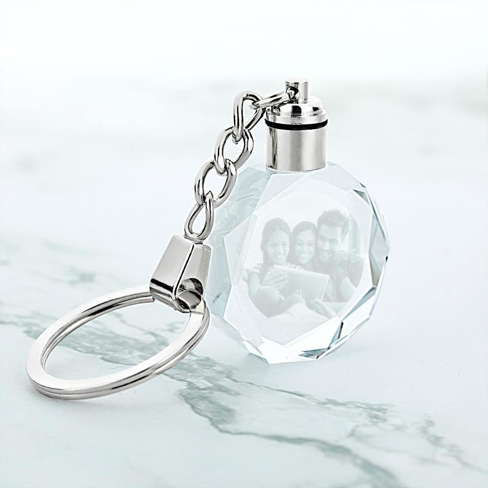 Custom Crystal Family Photo Keyring - myphotokeyringau