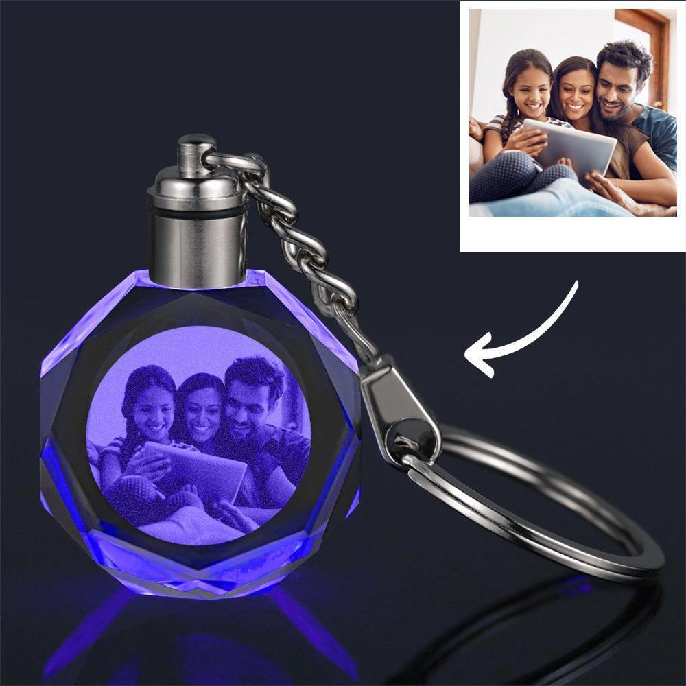 Custom Crystal Family Photo Keyring - myphotokeyringau