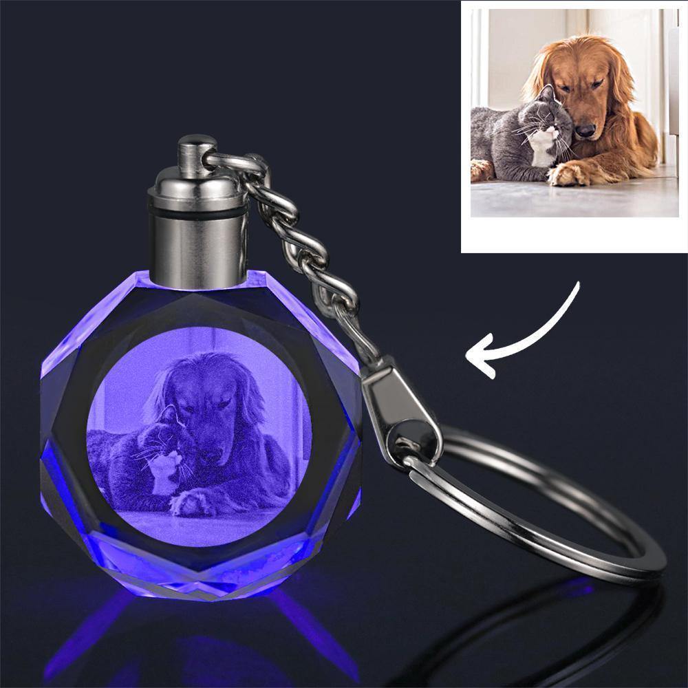 Custom Crystal Pet Photo Keyring - myphotokeyringau