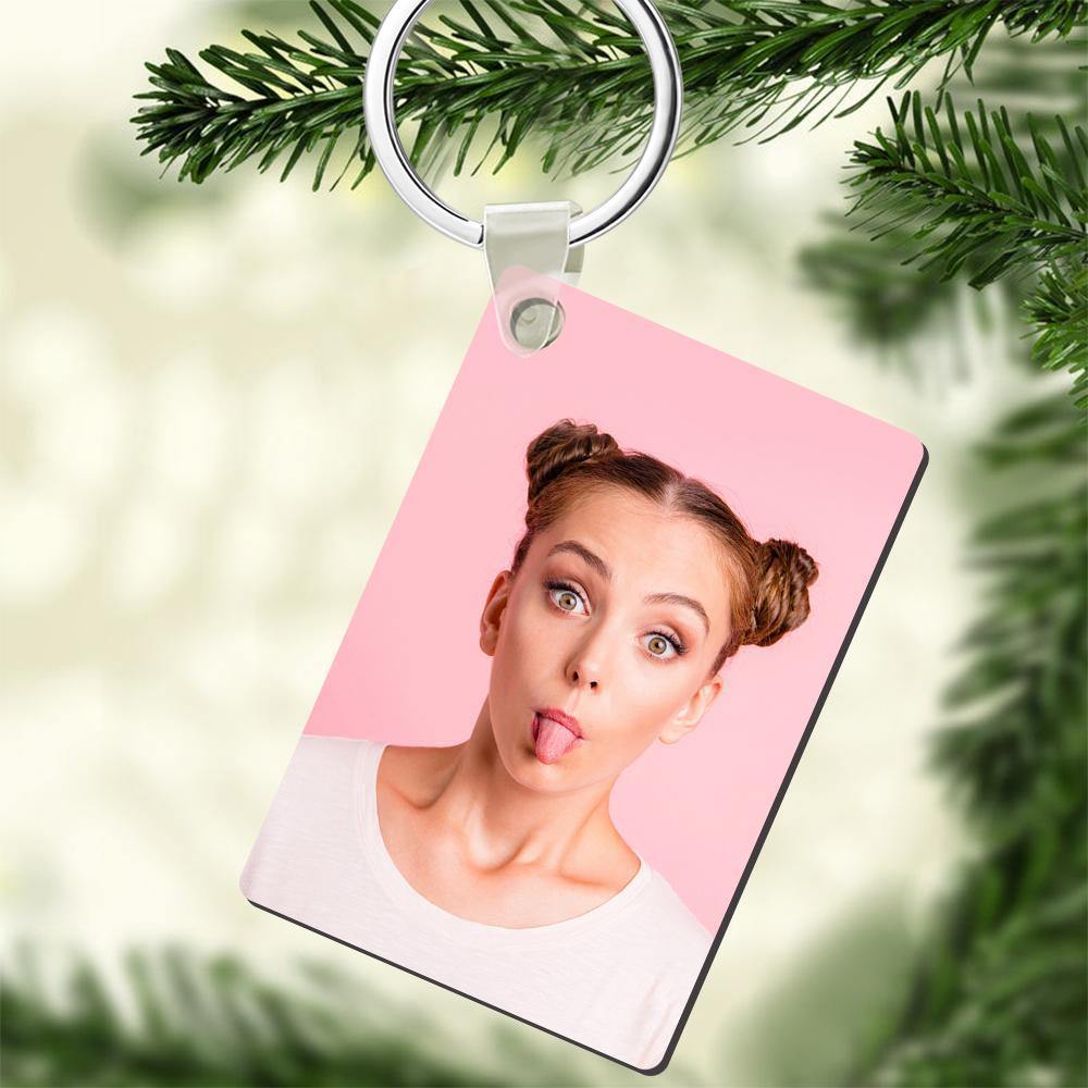 Custom Square Selfie Photo Keychain Memorial Gift Decorations - myphotokeyringau