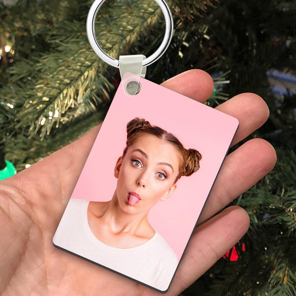 Custom Square Selfie Photo Keychain Memorial Gift Decorations - myphotokeyringau