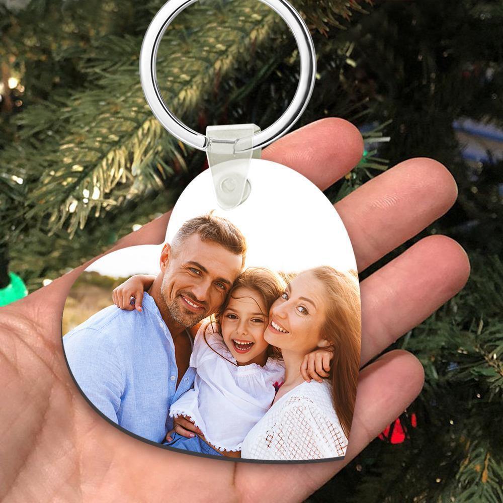 Custom Heart Shape Family Photo Keychain Memorial Gift Heart - myphotokeyringau