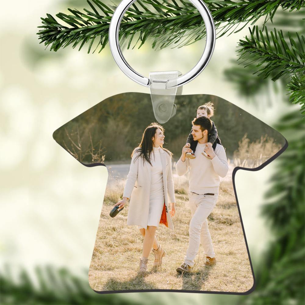 Custom Photo Keychain Memorial Gift T-shirt Shape Decorations - myphotokeyringau