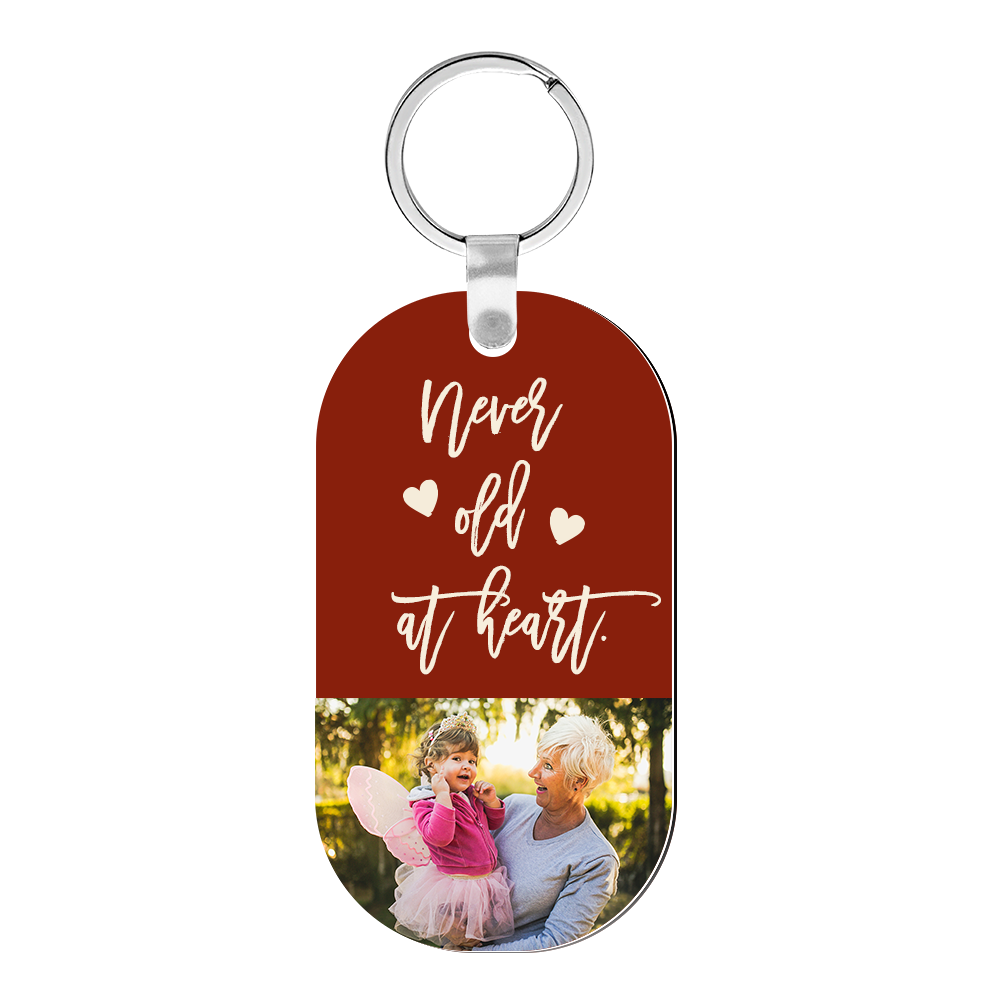 Custom Photo Keychain Never Old At Heart - myphotokeyringau