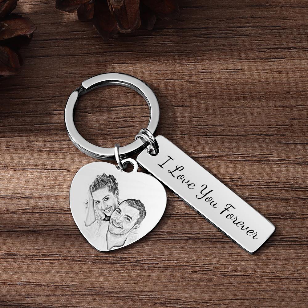 Custom Photo Keychain Personalized Gift With Engraved Stainless Steel - myphotokeyringau